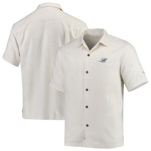 NWT Tommy bahama miami dolphin Al Fresco Tropic Jacquard Woven Button-Down Shirt